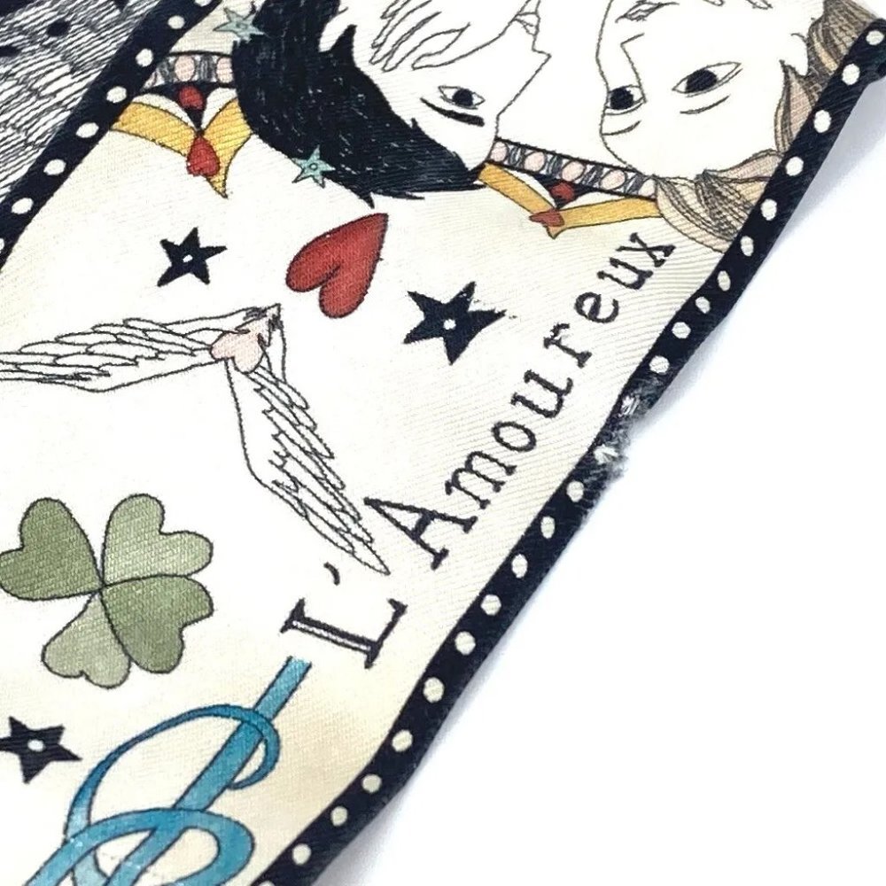 AUTHENTICITTY GUARANTEED Dior Heart pattern Mitsua BandeauScarf Scarf Multicolor - Picture 6 of 7